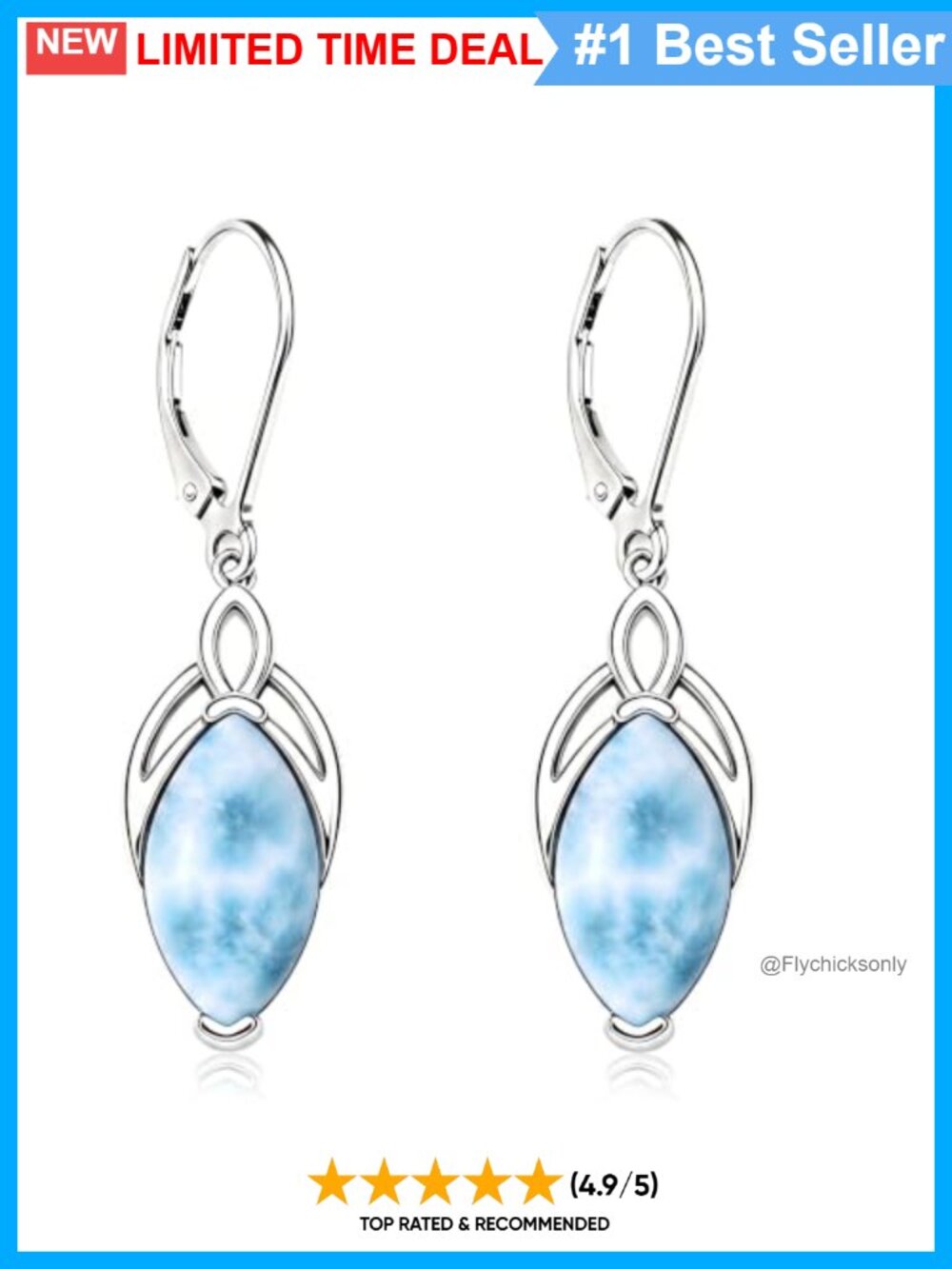 Sterling Silver Celtic Leverback Dangle Earrings Women Natural Gemstone